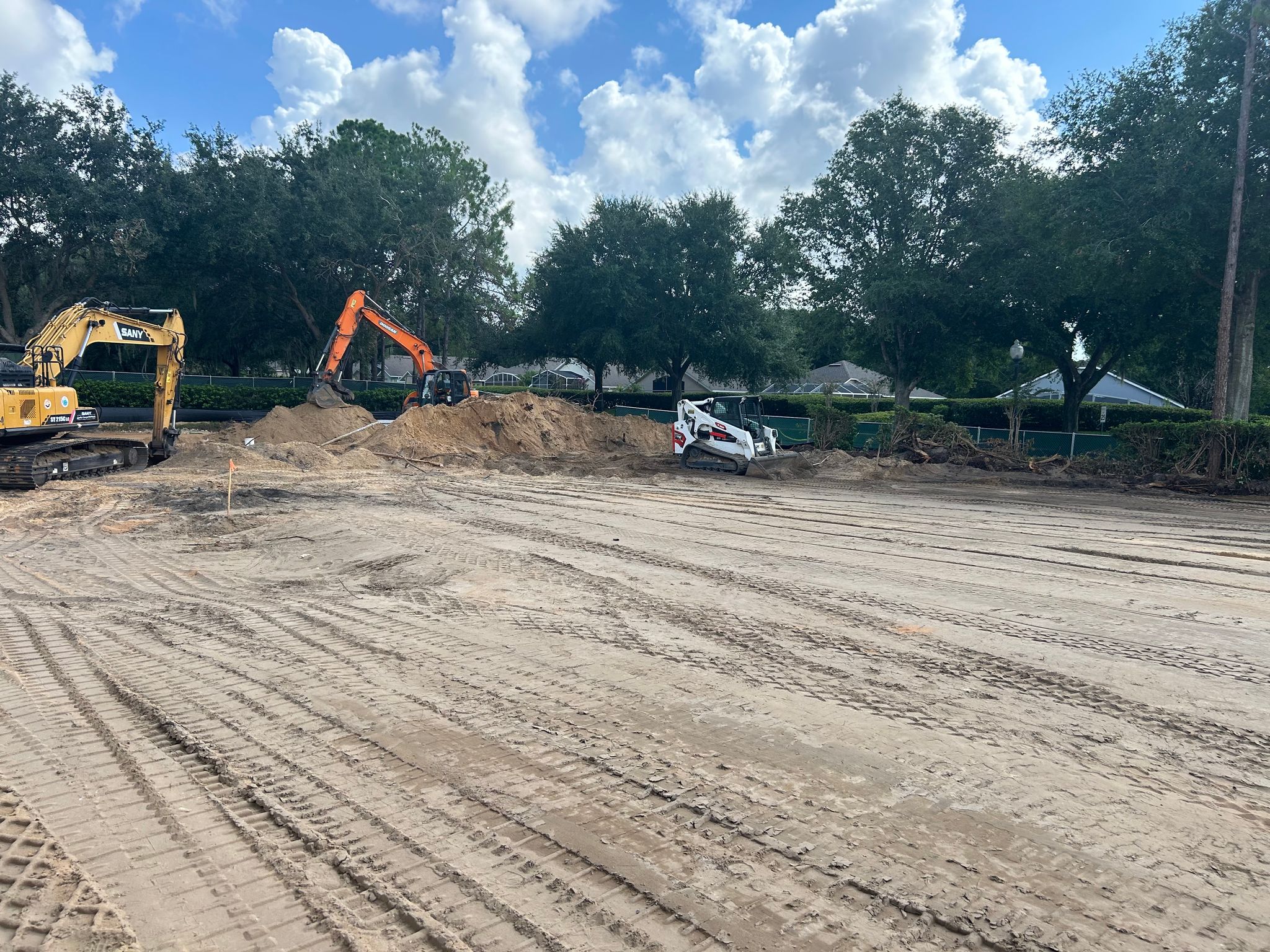 Excavators and site grading at Clermont Fire Station No. 2