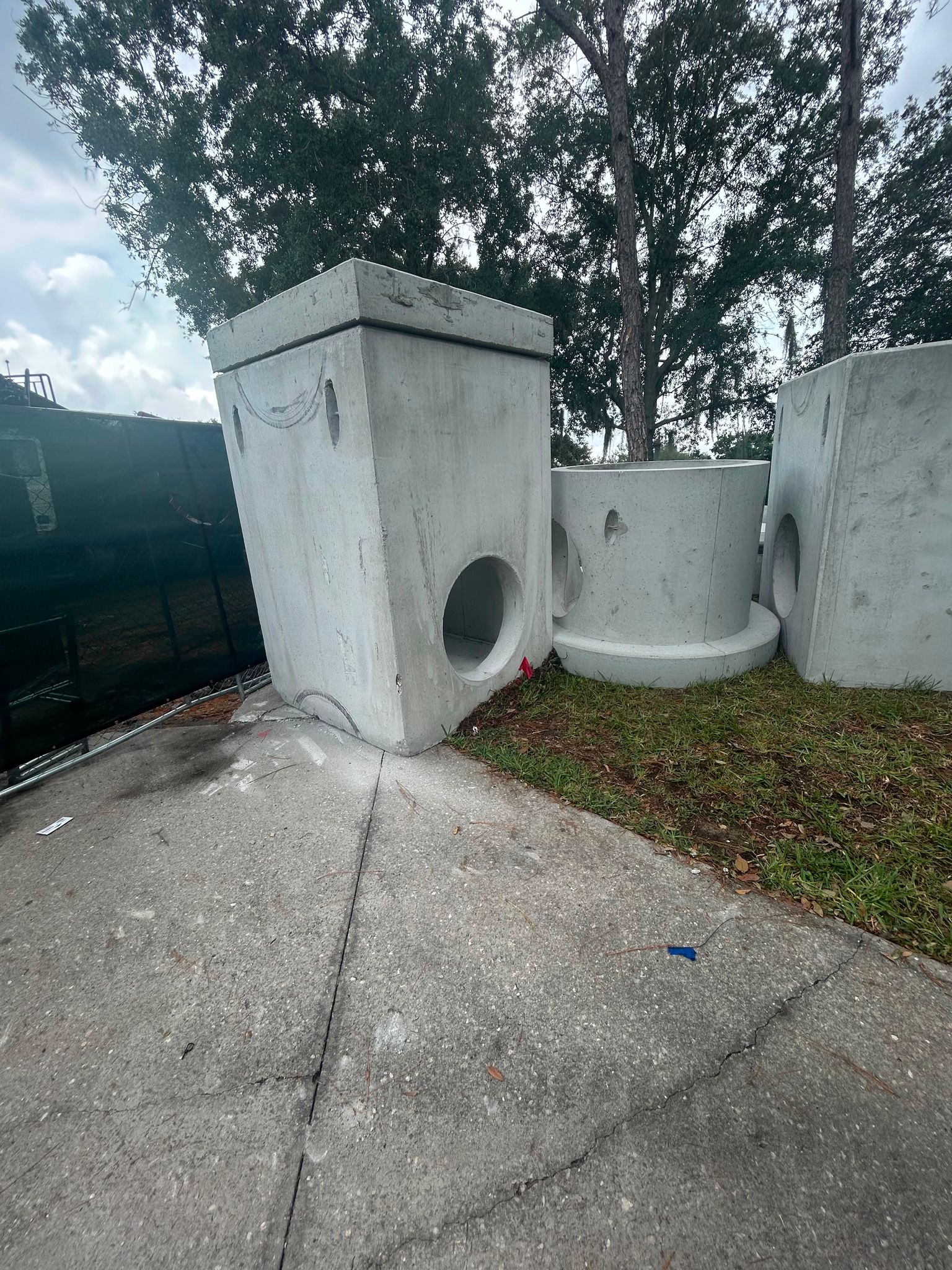Concrete storm-drainage structures at Clermont Fire Station No. 2